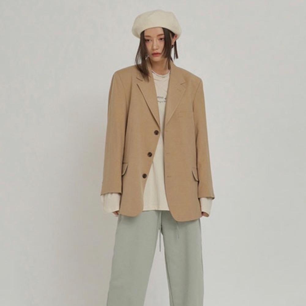STYLENANDA Notch Lapel Button-Up Blazer